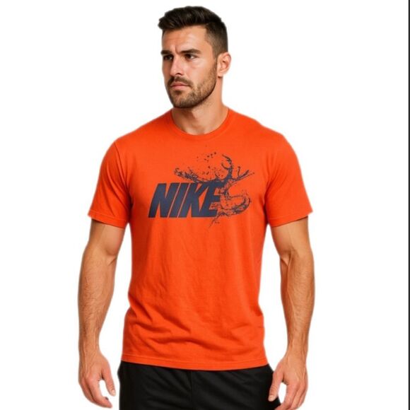 Nike orange short sleeve shirt, M - Picture 1 of 5